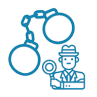 icon showing private investigator doing criminal defense investigation